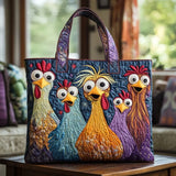 Artisan Bag - Showcasing Five Colorful Chickens