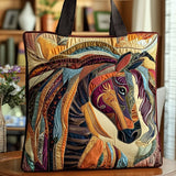 Artisan-Made Multicolor Mosaic Horse Tote