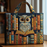 Artisan Owl Tote Bag with Vintage Book Design