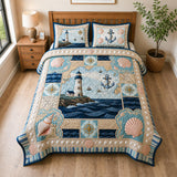 Seaside Escape 3-Piece Quilted Bedspread Set