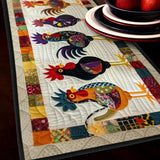 Quilted Table Runner - Rooster Duel Design