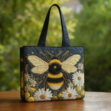 Artisan Bee-Themed Bag Adorned with Daisies and Stars