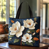Elegant Magnolia Design Handcrafted Quilted Bag