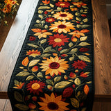 Autumn Sunflower Design Padded Table Runner