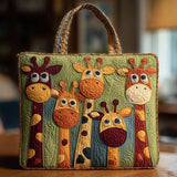 Giraffe Pattern Quilted Tote Bag