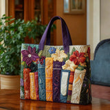 Quilted Tote Bag for Book Enthusiasts