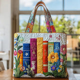 Artisan Tote with Floral Library Design