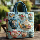 Quilted Tote with Floral Design