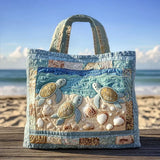 Artisan Quilted Tote Bag - Sea Turtle Pattern