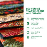 Quilted Bed Runner with Golden Garland Tree Design - NCU0PT9111