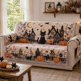 Quilted Sofa Cover - Black Cat Village Design NCU0DV2373