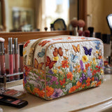 Quilted Floral Cosmetic Bag - NCU0NT10166