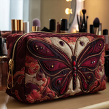 Quilted Cosmetic Bag with Butterfly Garden Design - NCU0DK10511