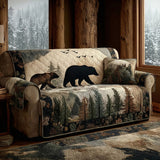 Quilted Sofa Cover - Cabin Bear Patrol Design NCU0LDH289