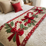 Joyful Candy Cane Quilted Bed Runner - NCU0NT9889