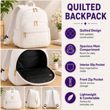 Westie Tropical Quilted Backpack with Triple-Zip Feature - Model LD14