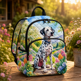 Garden-Themed Dalmatian Quilted Backpack LD01