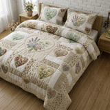 Floral Patchwork 3-Piece Quilted Bedding Set