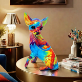 Vibrant Chihuahua Resin Table Lamp