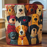 Vibrant Canine-Themed Handmade Laundry Basket