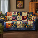 Vibrant Floral Quilted Sofa Cover - Model NCU0NNT2116