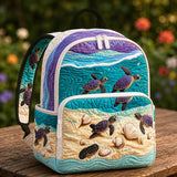 Quilted Ocean Turtle and Shell Backpack - Model LD08