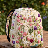 LD15 Quilted Backpack with Wildflower Design