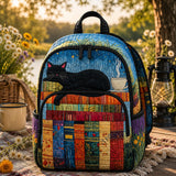 Book Nook LD21 Quilted Black Cat Backpack
