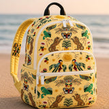 Quilted Dalmatian Backpack Featuring Garden Design and Triple Zipper - Model LD12