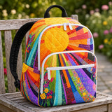 Colorful Chicken Hippie Van Quilted Backpack with Triple Zipper - Model LD18