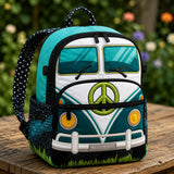 LD20 Triple Zipper Closure Quilted Backpack Featuring Robin Bird and Botanical Design