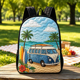 LD05 Retro Surf Van Quilted Backpack with Black Strap