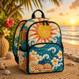 Personalized Hawaiian Ocean Quilted Backpack LV02