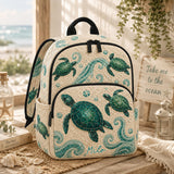 Personalized Green Sea Turtle Quilted Backpack - LV23