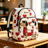 Custom Quilted Dachshund Backpack for Valentine's Day - LV41 Design