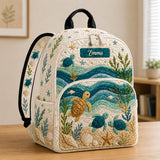 Personalized Sea Turtle Quilted Backpack TG07