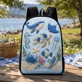 Customizable 'Under the Sea' Quilted Backpack with Black Strap - TG07