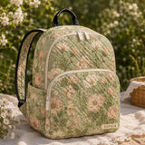 Custom Pastel Floral Quilted Backpack - Style TN04