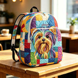Custom Quilted Backpack - Colorful Yorkie Design TN36
