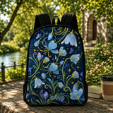 Custom Bluebell Starry Night Quilted Backpack with Black Strap - Model TN04