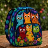 TP08 Quilted Backpack Featuring Adorable Feline Design