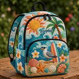 Personalized Summer Seagull Quilted Backpack TP09