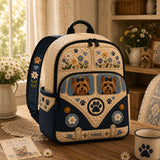 Custom Quilted Backpack - Yorkie Camper Van Design TP18