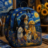 Custom Quilted Backpack with Van Gogh's Starry Night Design - TP20