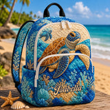 Personalized Ocean Turtle Quilted Backpack TP25