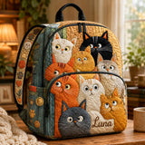 Personalized Patchwork Kitten Quilted Backpack - Model TP27