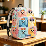 Custom Quilted Backpack - Vibrant Puppy Princess Design TP33