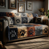 Quilted Denim Paws Sofa Cover - Model NCU0LDH364