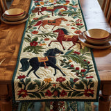 Equestrian Art Design Cushioned Table Runner