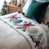 Holiday Holly Quilted Bed Runner - NCU0PT9146